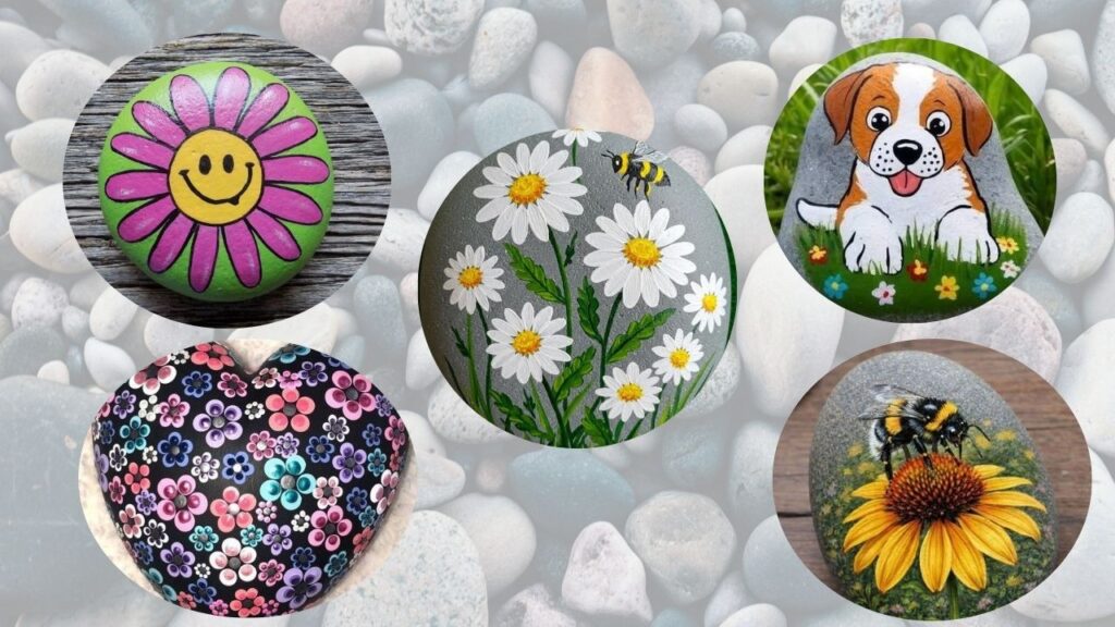 Flower Rock Painting Ideas 