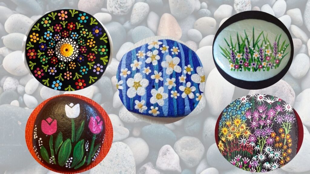 Flower Rock Painting Ideas 