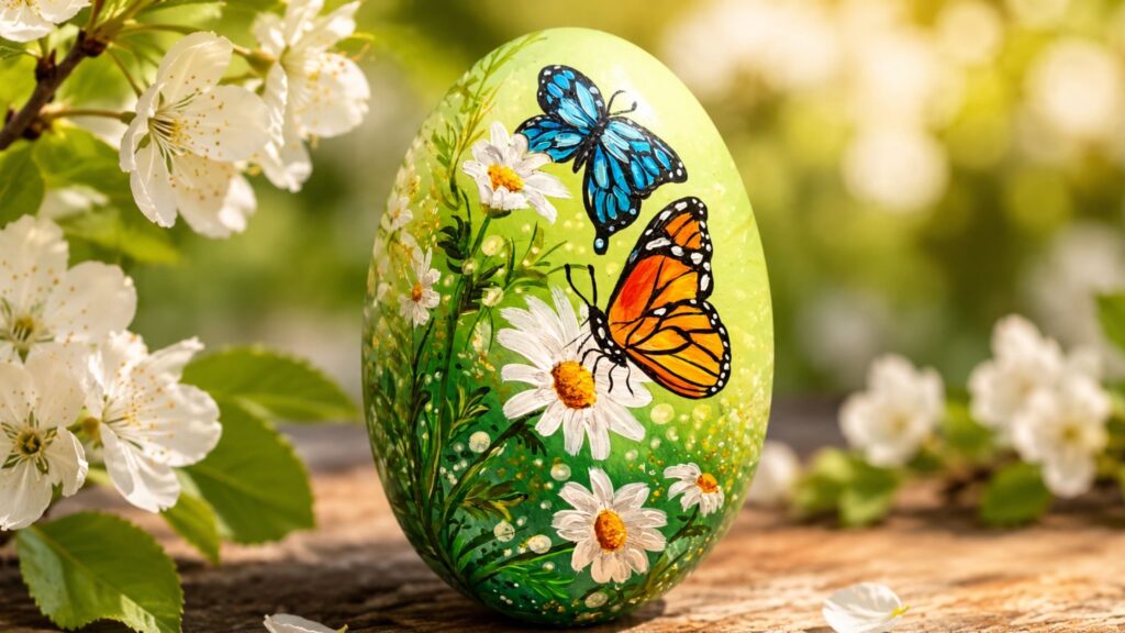 nature rock painting designs sun rainbow butterfly garden flower