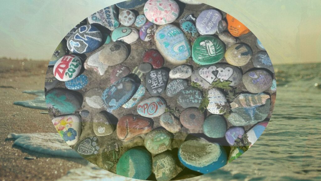 outdoor rock painting activity for families in summer